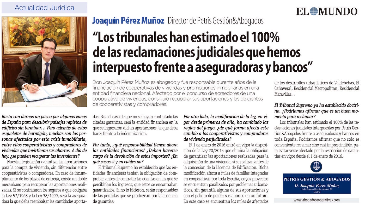 Entrevista a Joaquín Pérez Muñoz en El Mundo 13-07-2016
